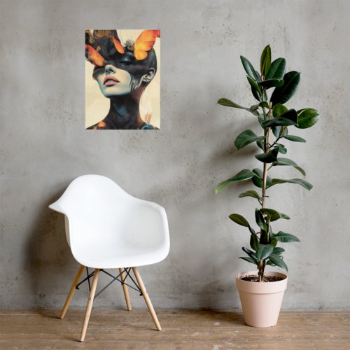 Affiche d’art numérique imprimée sur papier mat – visuel artistique moderne